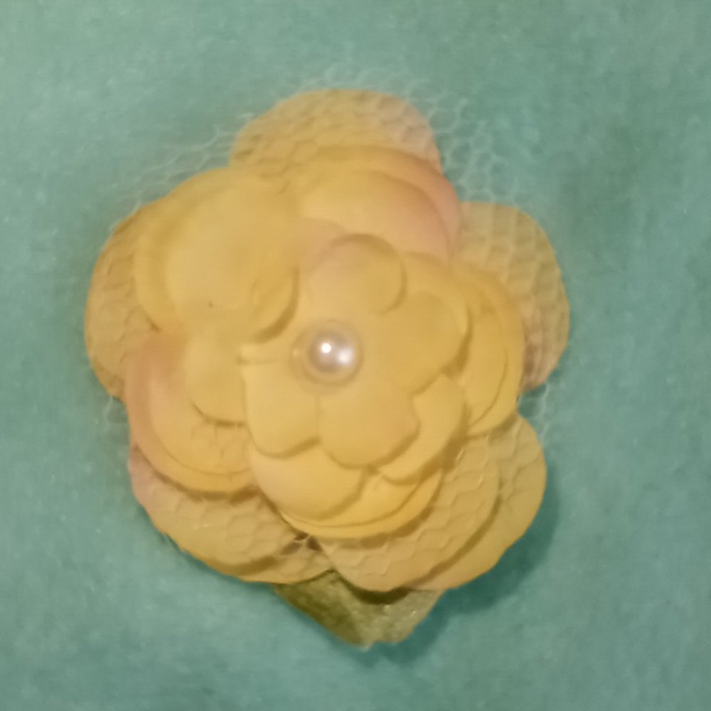 Yellow Flower Brooch and Hair Clip